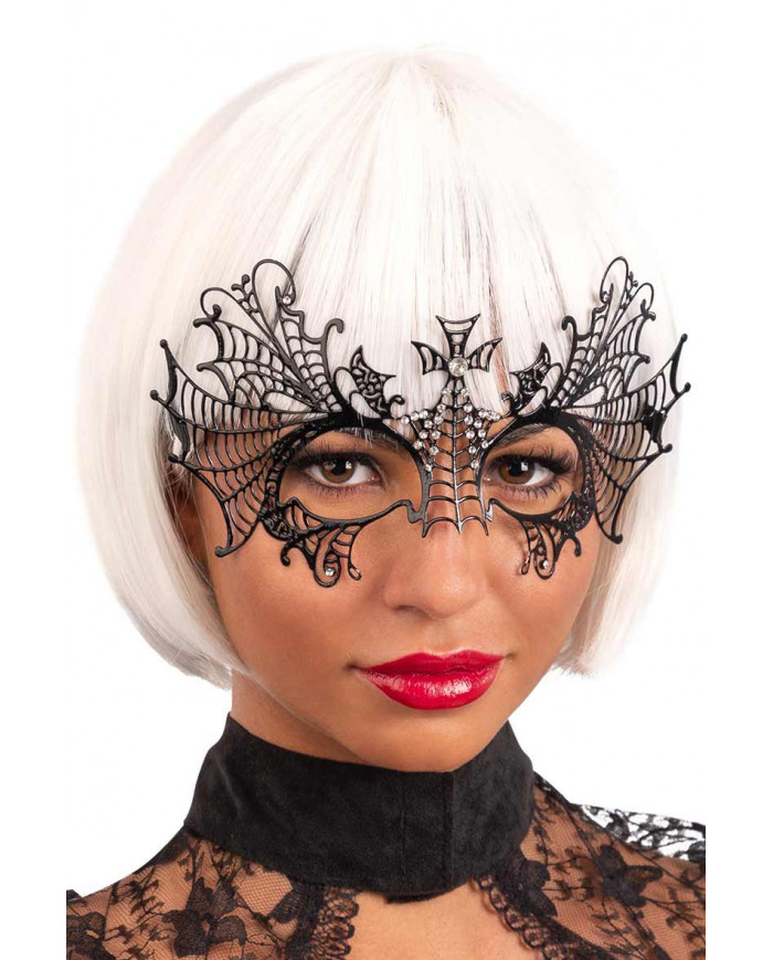 Elegant black metal mask decorated with rhinestones. Ideal for Elegant black metal mask decorated with rhinestones. Ideal for