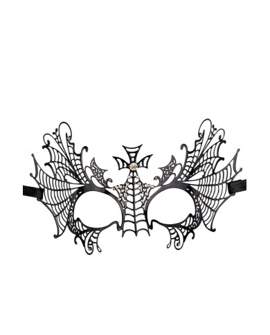 Elegant black metal mask decorated with rhinestones. Ideal for