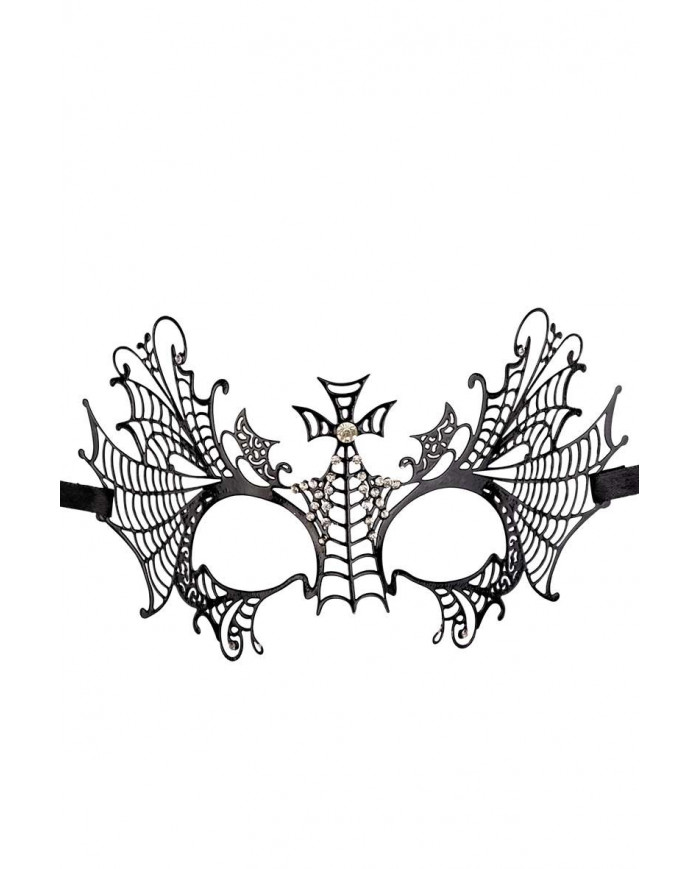 Elegant black metal mask decorated with rhinestones. Ideal for Elegant black metal mask decorated with rhinestones. Ideal for