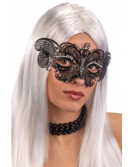 Elegant black metal mask decorated with rhinestones. Ideal for Elegant black metal mask decorated with rhinestones. Ideal for