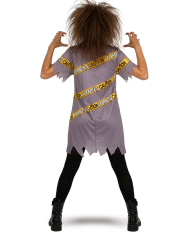 Caution zombie girl costume in bag w/hook