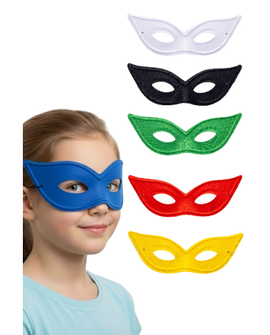 Masque en satin couleurs assorties avec étiquette volante/étiquette