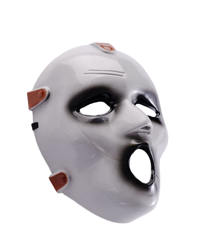 Maschera zombie in plastica con cavallotto
