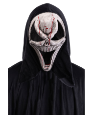 Maschera fantasma insanguinato con cappuccio in plastica con cavallotto