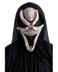 Ghost plastic mask with hood with header