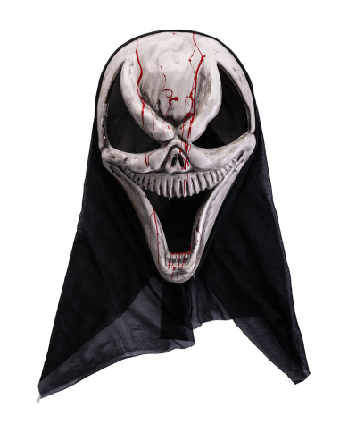 Blutige Gespenstermaske mit Kapuze aus Kunststoff mit Aufhänger