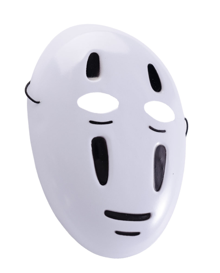 No face spirited away plastic mask with header