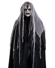 Maschera horror con cappuccio in plastica pitturata a mano con cartellino/etichetta