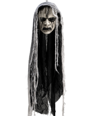 Maschera horror con cappuccio in plastica pitturata a mano con cartellino/etichetta