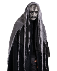 Maschera horror con cappuccio in plastica pitturata a mano con cartellino/etichetta