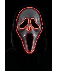 Masque fantôme en plastique avec décorations lumineuses (piles non comprises) dans un sachet avec carte d’en-tête