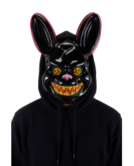 Máscara de conejo de terror de plástico con adornos luminosos (pilas no incluidas) en bolsa