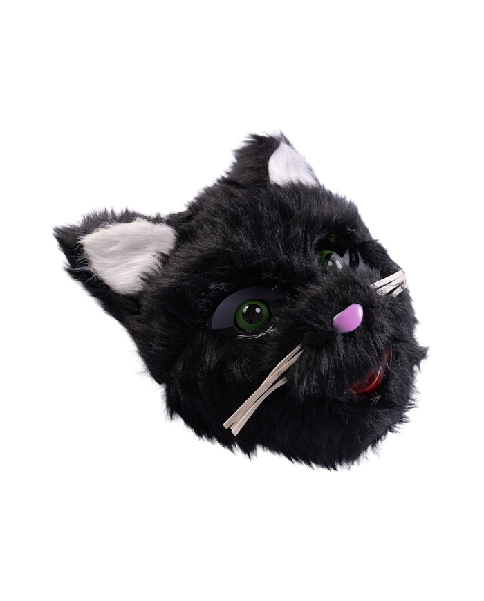 Katzenmaske aus Kunststoff mit Plüsch mit Aufhänger