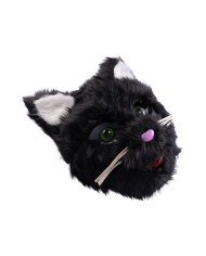 Maschera gatto in plastica con peluche con cavallotto