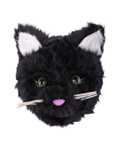Katzenmaske aus Kunststoff mit Plüsch mit Aufhänger