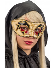 Maschera Carnevale di Venezia, mezzo viso in plastica con