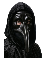 Long nose plastic mask with hangtag/label