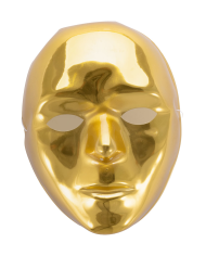 Masque doré visage intégral en plastique avec étiquette volante/étiquette