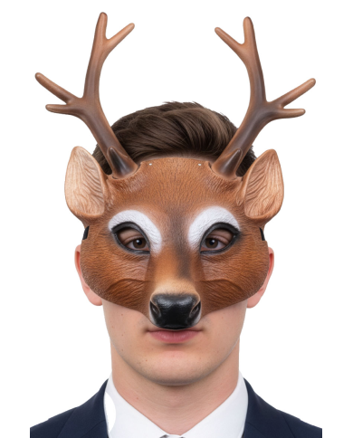 Masque cerf en plastique sur papier cartonné