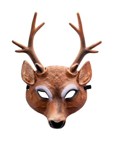 Masque cerf en plastique sur papier cartonné