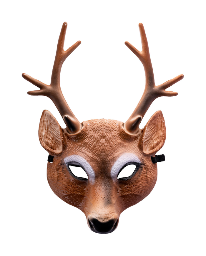 Maschera cervo in plastica su cartoncino