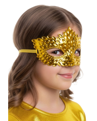 Maschera oro intagliata in plastica su cartoncino