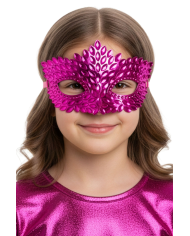 Masque rose sculpté en plastique sur papier cartonné