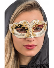 Maschera Carnevale di Venezia, mezzo viso in plastica colore