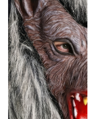 Werwolfmaske aus Latex mit Fell mit Aufhänger