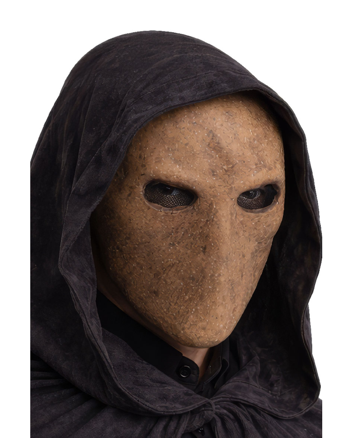 Maschera senza viso in lattice con cavallotto