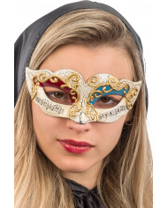 Chinless mask in plastic with cracl? effect, embossed golden