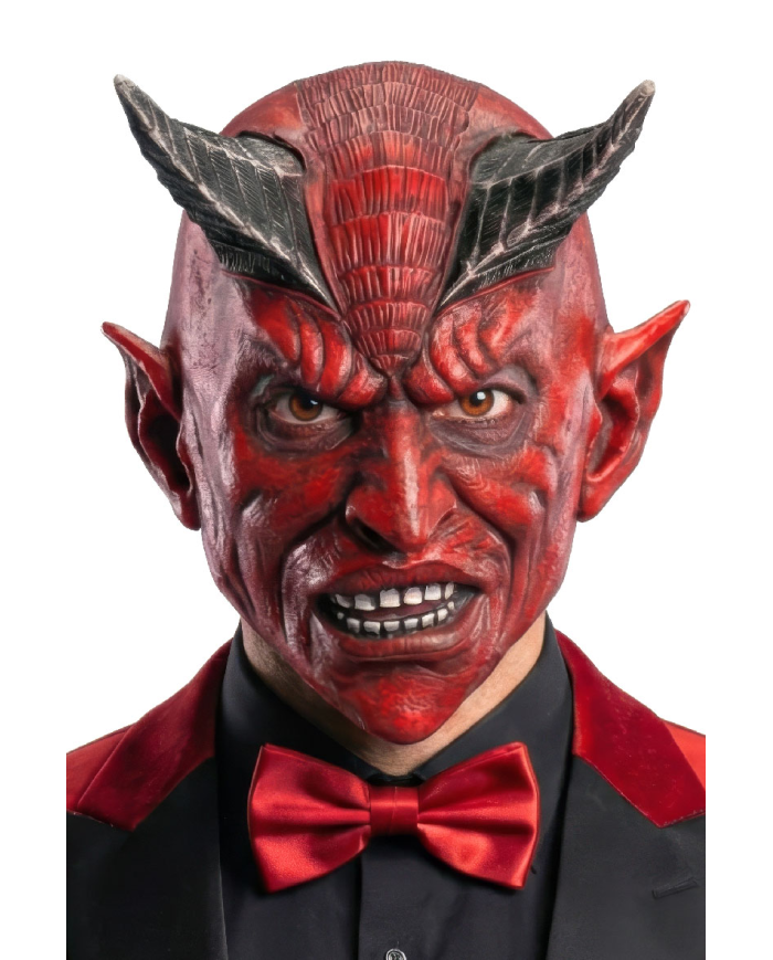 Masque diable en latex avec carte d’en-tête