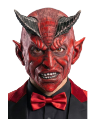 Masque diable en latex avec carte d’en-tête