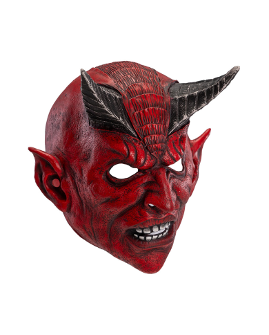 Maschera diavolo in lattice con cavallotto