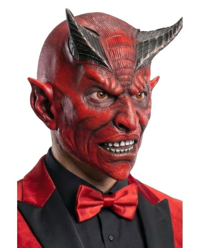 Latex devil mask with header