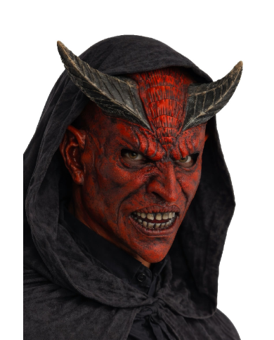 Masque diable en latex avec carte d’en-tête