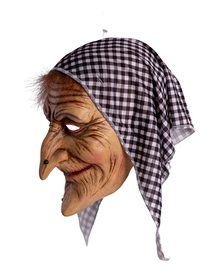 Maschera vecchietta in lattice con fazzoletto con cavallotto