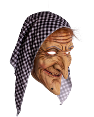 Maschera vecchietta in lattice con fazzoletto con cavallotto