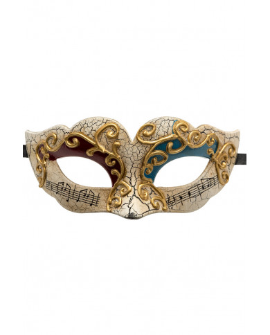 Chinless mask in plastic with cracl? effect, embossed golden