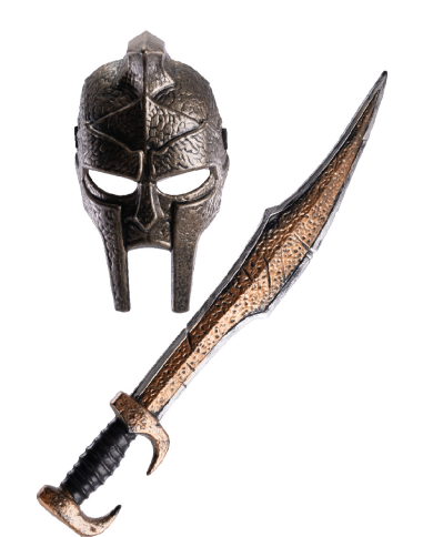 Roman set with plastic mask and sword l.cm.60 on card