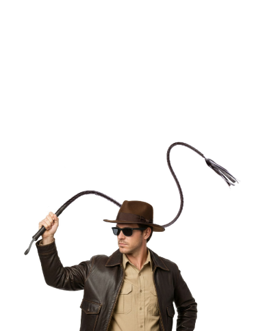 Adventurer disguise set (hat and whip) on card