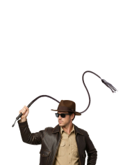 Adventurer disguise set (hat and whip) on card