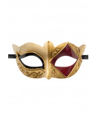 Chinless mask in plastic with embossed golden embroidery and