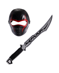 Set maschera e spada ninja in plastica l. cm.60 ca. su cartoncino