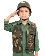 Militar set (helmet and jacket) on card