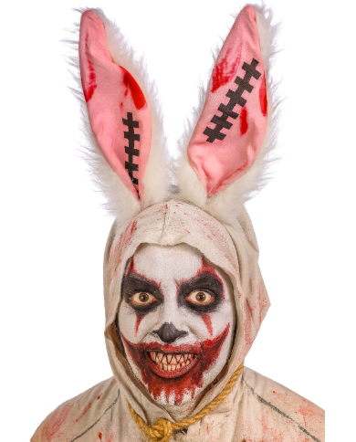 Cerchietto coniglio con cicatrici in tessuto con cavallotto