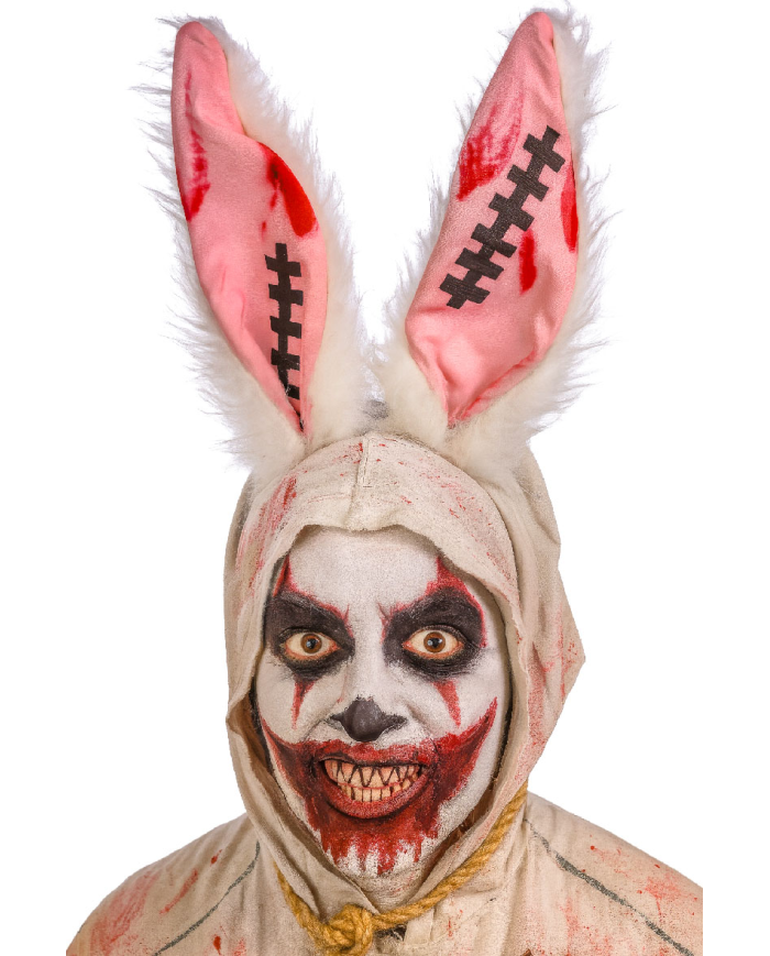 Rabbit headband in fabric with scars with header