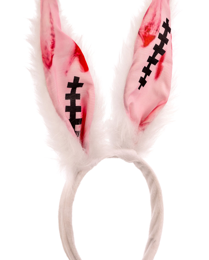 Serre-tête lapin avec cicatrices en tissu avec carte d’en-tête