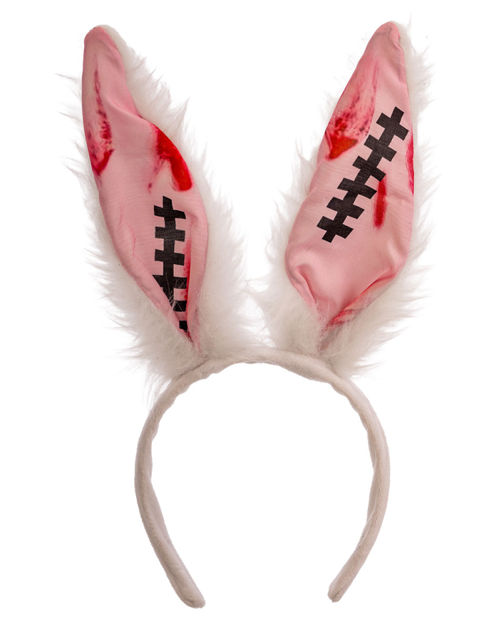 Serre-tête lapin avec cicatrices en tissu avec carte d’en-tête