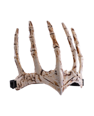 Petite couronne main squelette en plastique sur papier cartonné